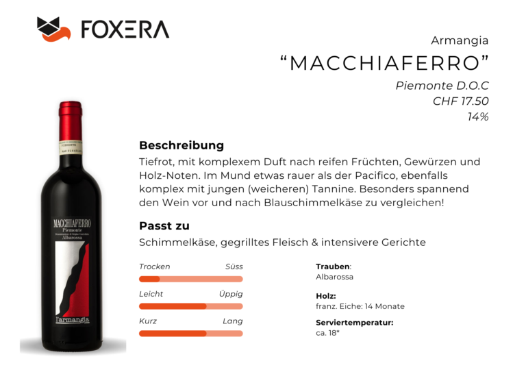 Armangia Macchiaferro Rotwein